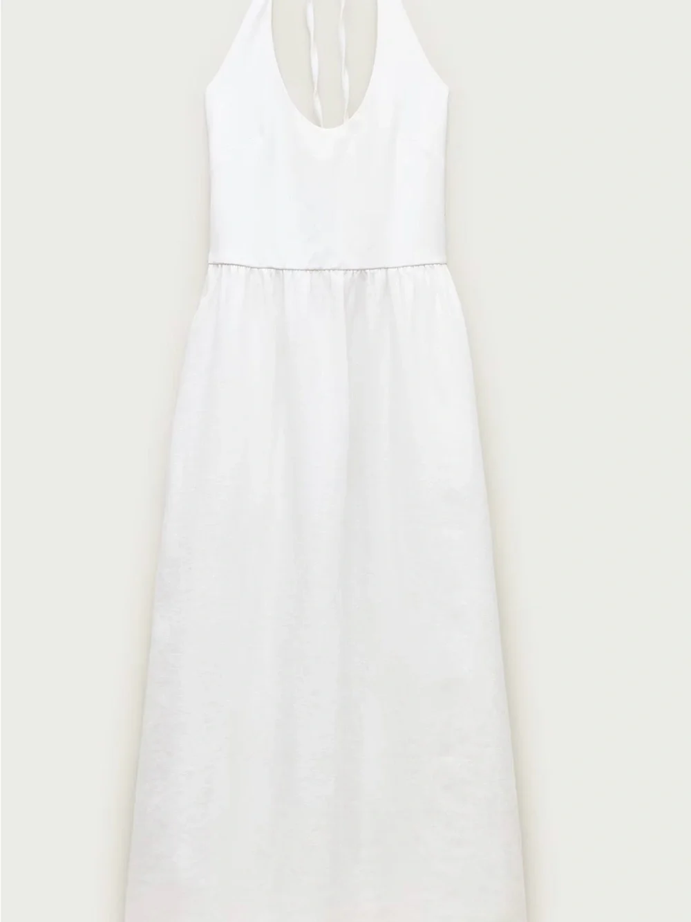 J crew White Halter Linen blend Maxi Dress - Elegant Summer Style SZ M NWT